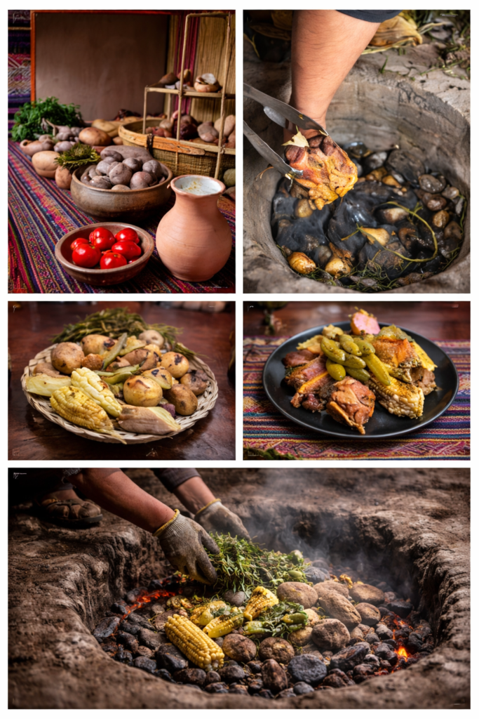 Glamping Boutique en el Valle Sagrado preparando pachamanca tradicional andina